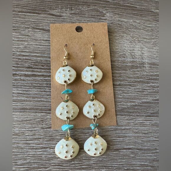 Turquoise Dangle Earrings A1262 - Picture 4 of 5